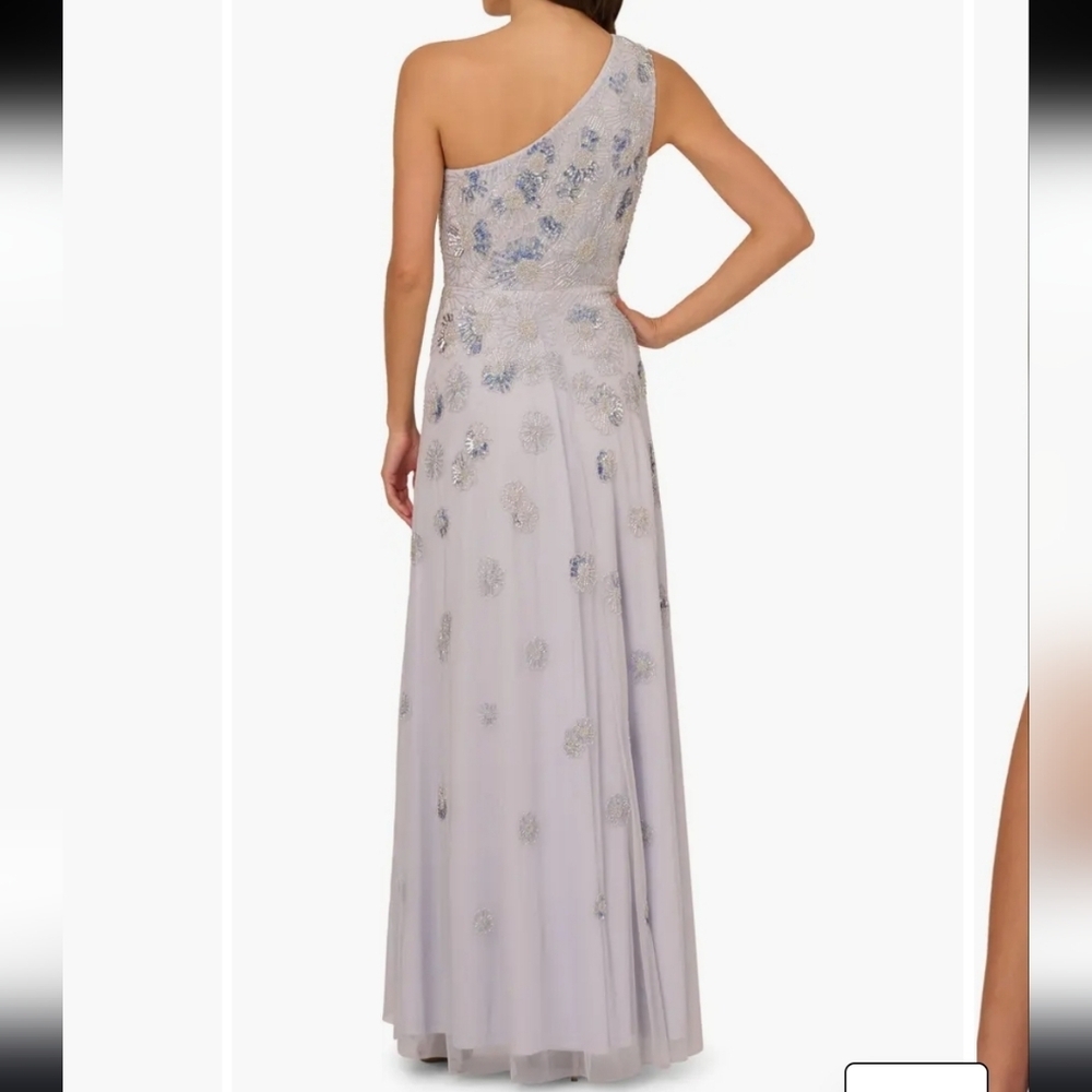 NWT! Adriana Papell One Shoulder Trumpet Gown Size 12 - Picture 3 of 12